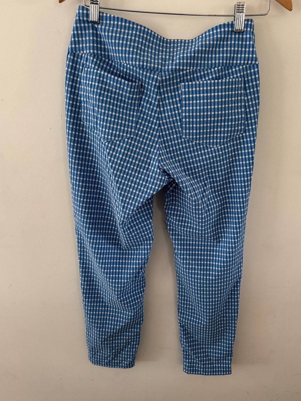 Lilly Pulitzer Luxletic 25" Corso Crop Pants Morelle Blue Gingham, Size 4 - Picture 7 of 16